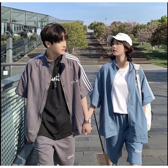 [Set] Đồ nữ 🦋 áo khoác kẻ có khóa kèm quần sooc đồ bộ thể thao form unisex trẻ trung năng động mặc đi học chơi BỘ ĐỒ 3 | BigBuy360 - bigbuy360.vn