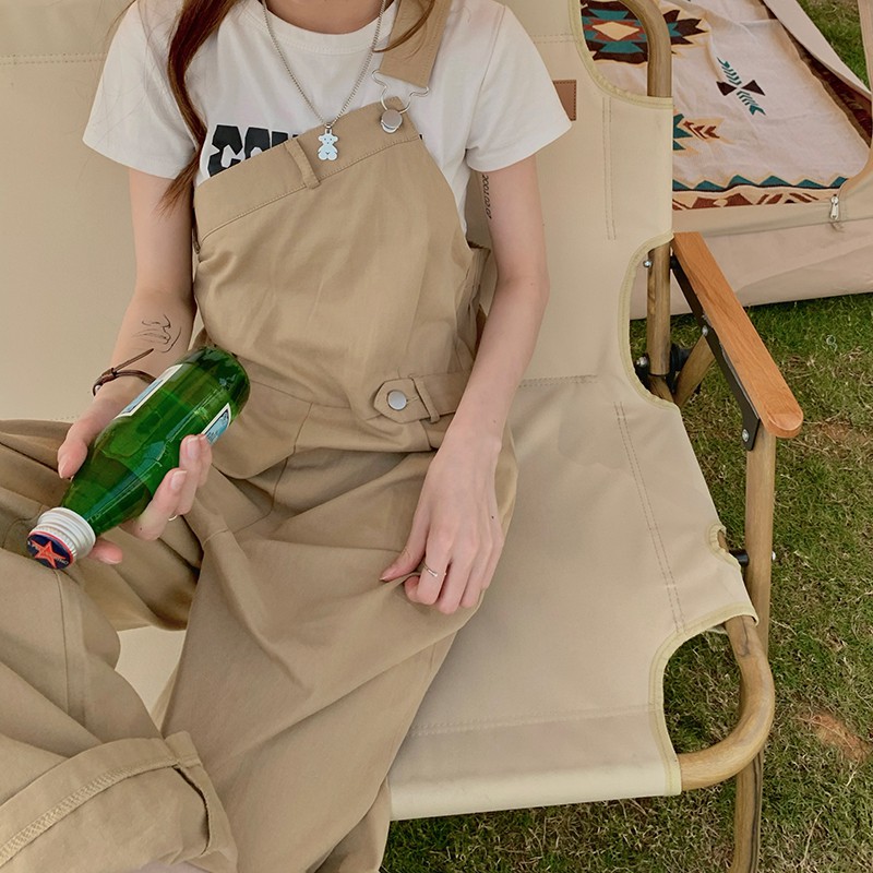 [ORDER] Quần yếm lệch vai màu nâu khaki style ulzzang Korea