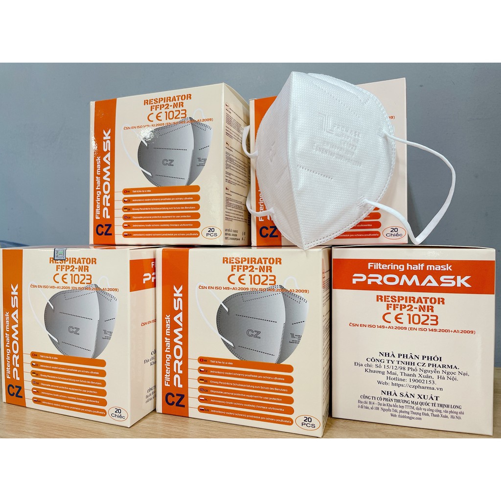 KHẨU TRANG Y TẾ 5 LỚP HÀNG XUẤT CHÂU ÂU Promask Respirator FFP2-NR Thịnh Long | BigBuy360 - bigbuy360.vn