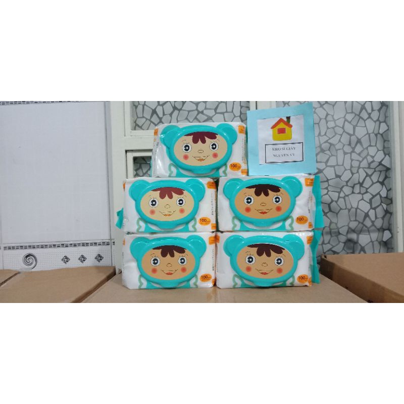 Khăn ướt cao cấp không mùi 100 tờ,khăn bi, dày