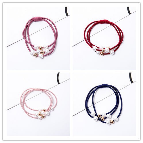 Dây buộc tóc trang trí ngọc trai nhân tạo phong cách Hàn Quốc B433