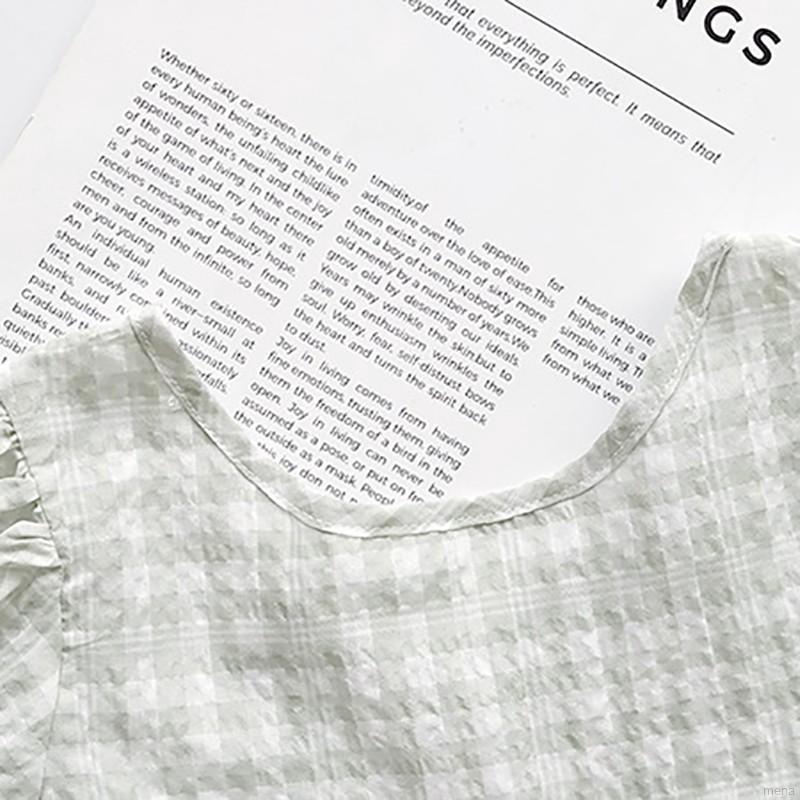 Áo thun tay ngắn in họa tiết kẻ sọc kiểu Nhật xinh xắn cho bé gái