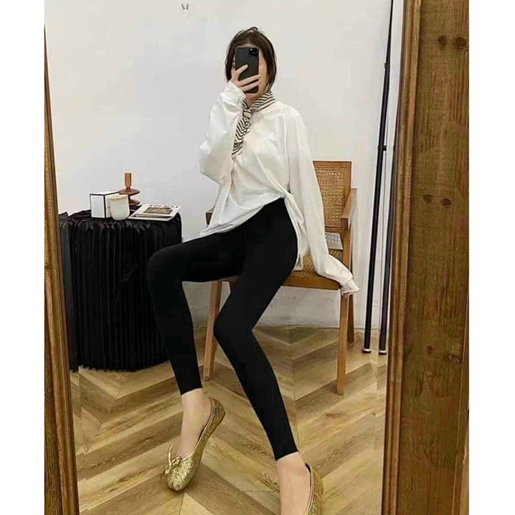 Quần legging nữ cuộn h m chất vải mềm mịn siêu co giãn