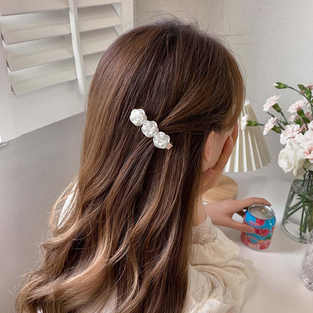 Kẹp Tóc Hình Hoa Hồng Phong Cách Vintage Hàn Quốc Ngọt Ngào Cho Nữ