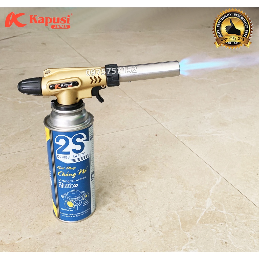 Đèn khò ga tự động đánh lửa Kapusi JAPAN, khò lửa bình gas cao cấp, núm điều chỉnh nhiệt, đầu khò gas đa năng, an toàn
