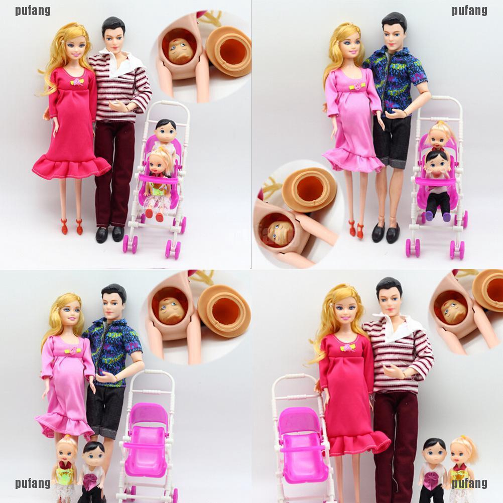 Bộ đồ chơi búp bê Barbie mang thai 6 món giáo dục gia đình cho trẻ