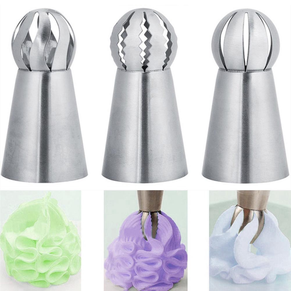 Set 3 vòi bắt bông kem bằng thép không gỉ tiện dụng trang trí cho bánh kem