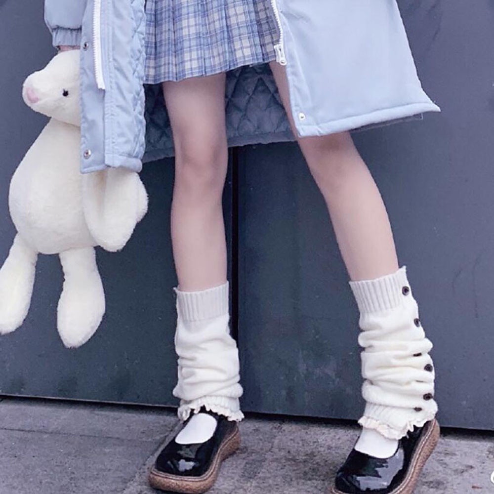 Vớ Len Giữ Ấm Chân Phong Cách Lolita Nhật Bản Cho Nữ Ốp