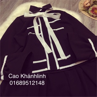 Set áo váy nơ