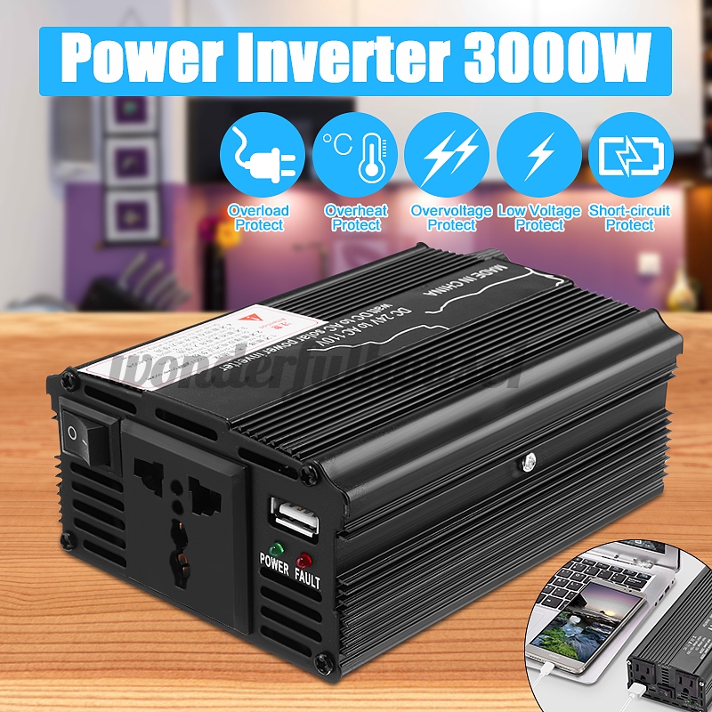 Bộ Chuyển Đổi Năng Lượng Mặt Trời 3000w 12v / 24v Dc Sang 110v / 220v Ac