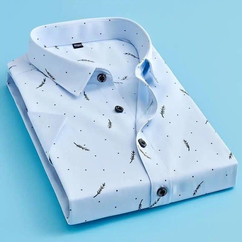 Áo sơ mi AOKANG cotton ngắn tay in họa tiết lông vũ thời trang dành cho nam