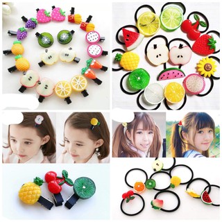 COMBO 10C KẸP TÓC TRÁI CÂY CỘT TÓC HOA QUẢ NHIỀU HÌNH CÓ HÌNH THẬT