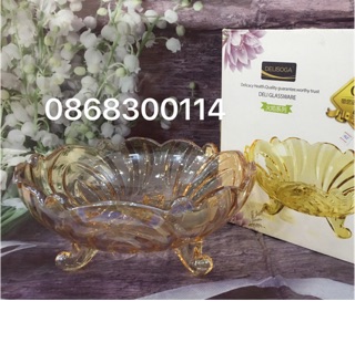 Bát thuỷ tinh pha lê để thả hoa, đựng hoa quả 25cm( thêm 2 màu mới)