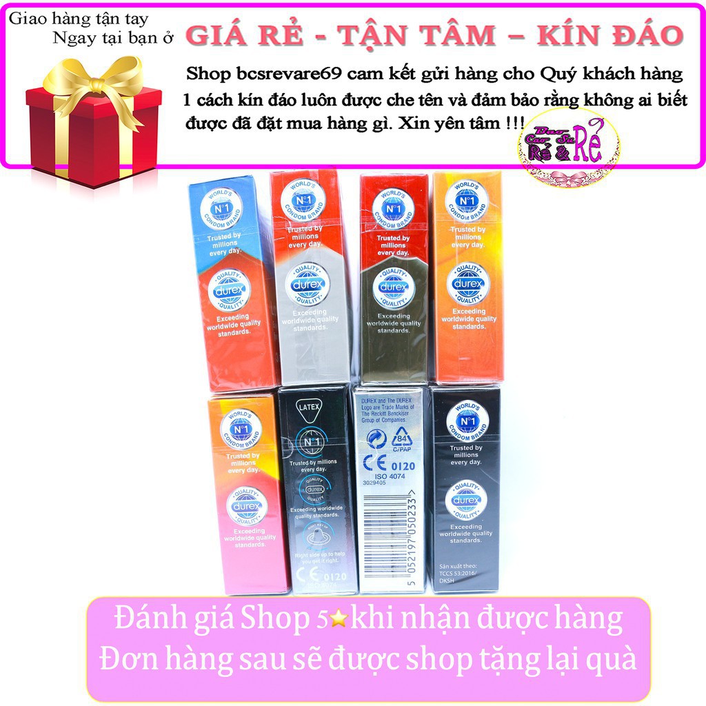 [Che tên sp khi giao]  Combo 6 Hộp 18 cái Bao Cao Su KÉO DÀI CUỘC YÊU Durex Performa