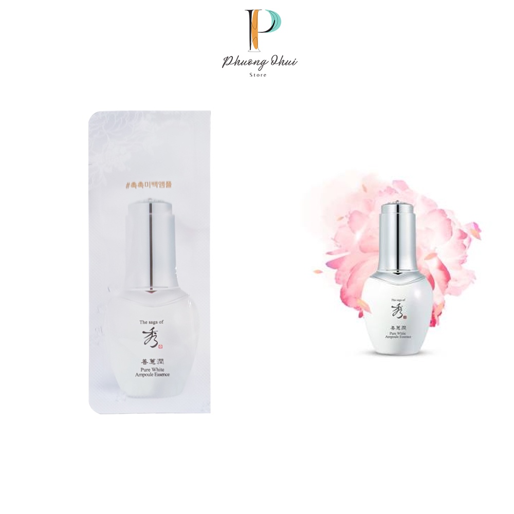 Combo Dưỡng Trắng Hàn Quốc Saga Pure White Phương Ohui Giảm Tàng Nhang Cân Bằng Độ Ẩm Giúp Da Mềm Mịn 1ml