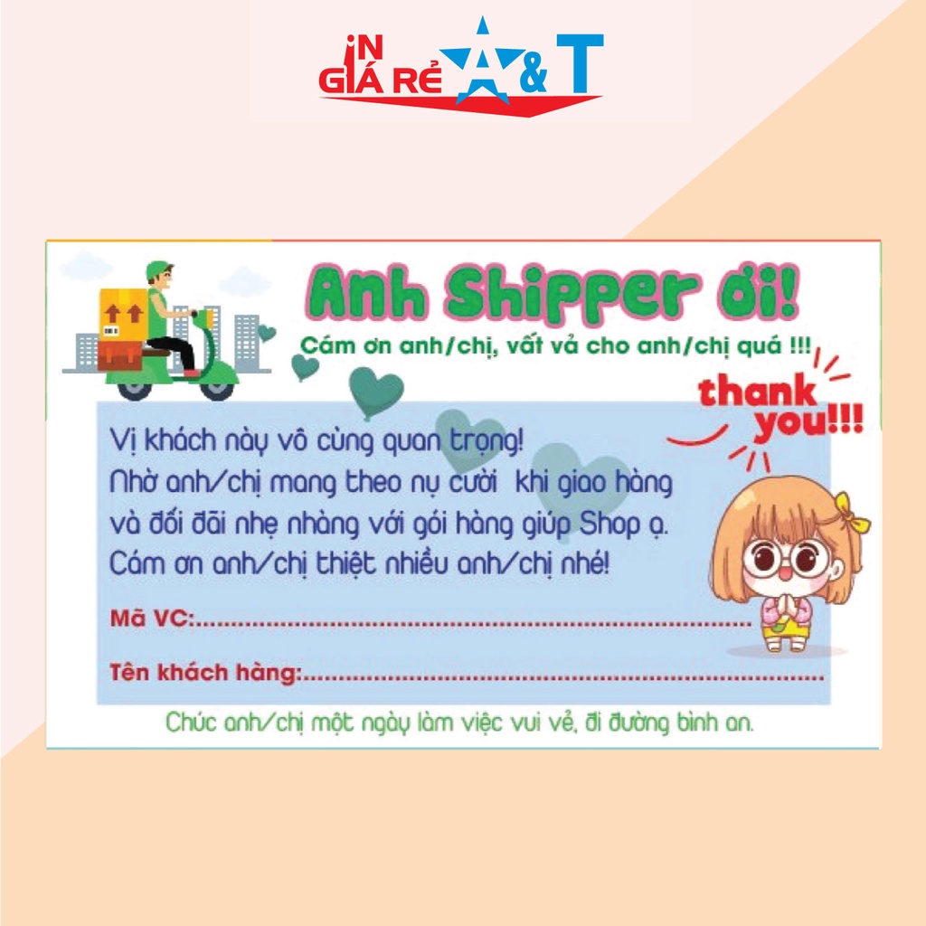 (SIÊU RẺ) combo 100 Tem dán cảm ơn shipper, NHÃN CÁM ƠN SHIPPER-M2