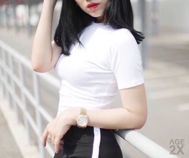 Áo croptop tay lỡ form body (nhiều màu)