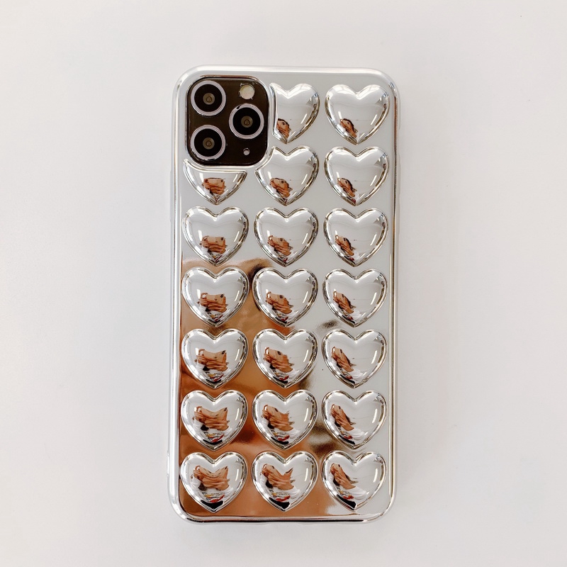 Ốp điện thoại mềm IMD chống sốc có dây đeo hình trái tim cho iPhone 11 Pro XR XS Max 6 6S 7 8 Plus