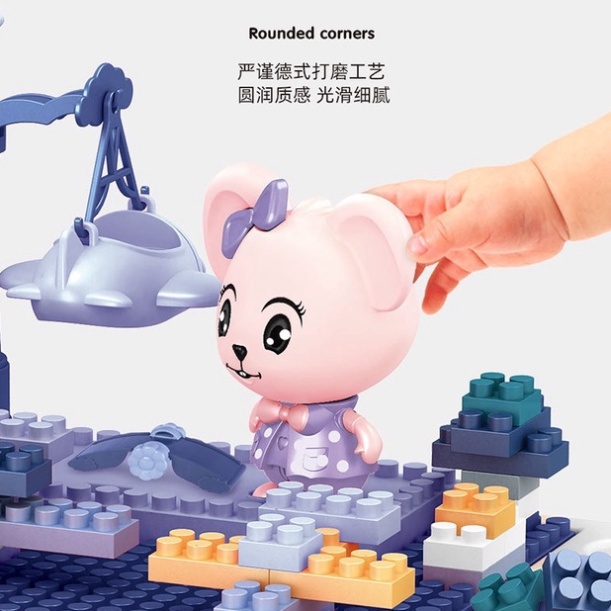 Bàn Xếp Hình Lego Đa Năng Bằng Nhựa, Đồ Chơi Xếp Hình Có Khay Để Đồ Tiện Lợi Cho Bé (1419BLG)