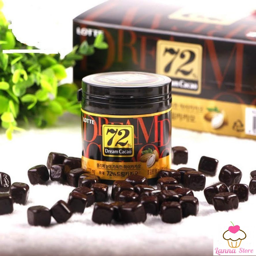 [Mã GROSALEHOT giảm 8% đơn 250K] Chocolate đắng Lotte Dream Cacao 56% - 72% hủ 86gr - Hàn Quốc