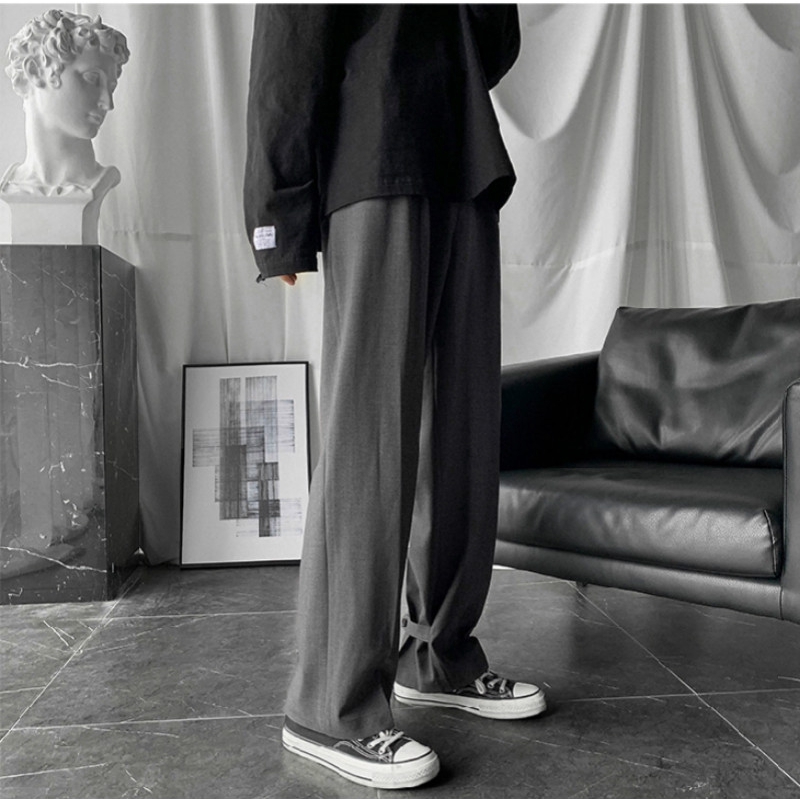 Solid Color Slack Pant Base Summer Thin Jogger Pants Men's Hot Sale Clothing Wide Leg Straight Casual Pants Males