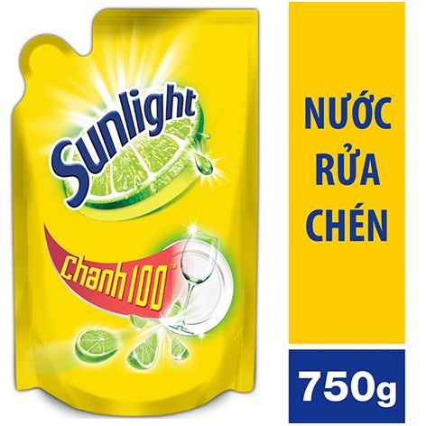 Nước rửa chén Sunlight Trà xanh/ Chanh túi 750ml