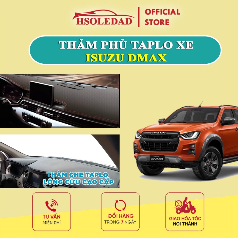Thảm taplo ISUZU DMAX bằng lông Cừu 3 lớp hoặc Da Cacbon