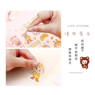 Set 4 sticker cô/ cậu bé cute