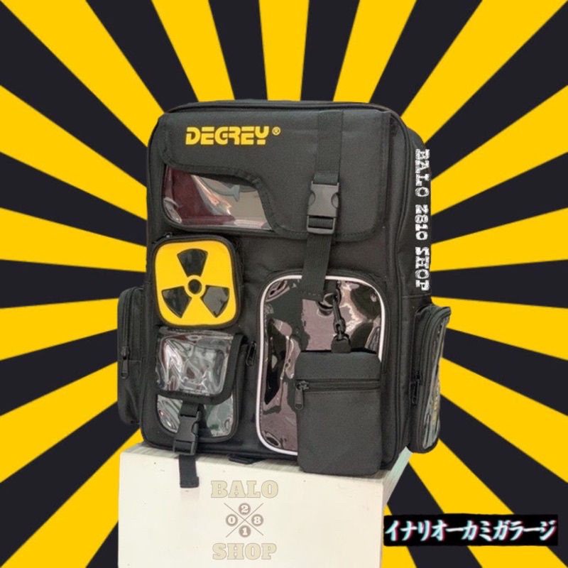 Balo Degrey Hạt Nhân Backpack Chất Liệu Vải Canvas Xịn Cặp Degrey Đi Học Thời Trang Màu Đen | Balo 2810 Shop