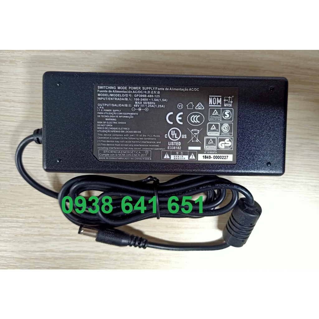 Adapter nguồn 48V-1.25A loại tốt cho wifi, camera
