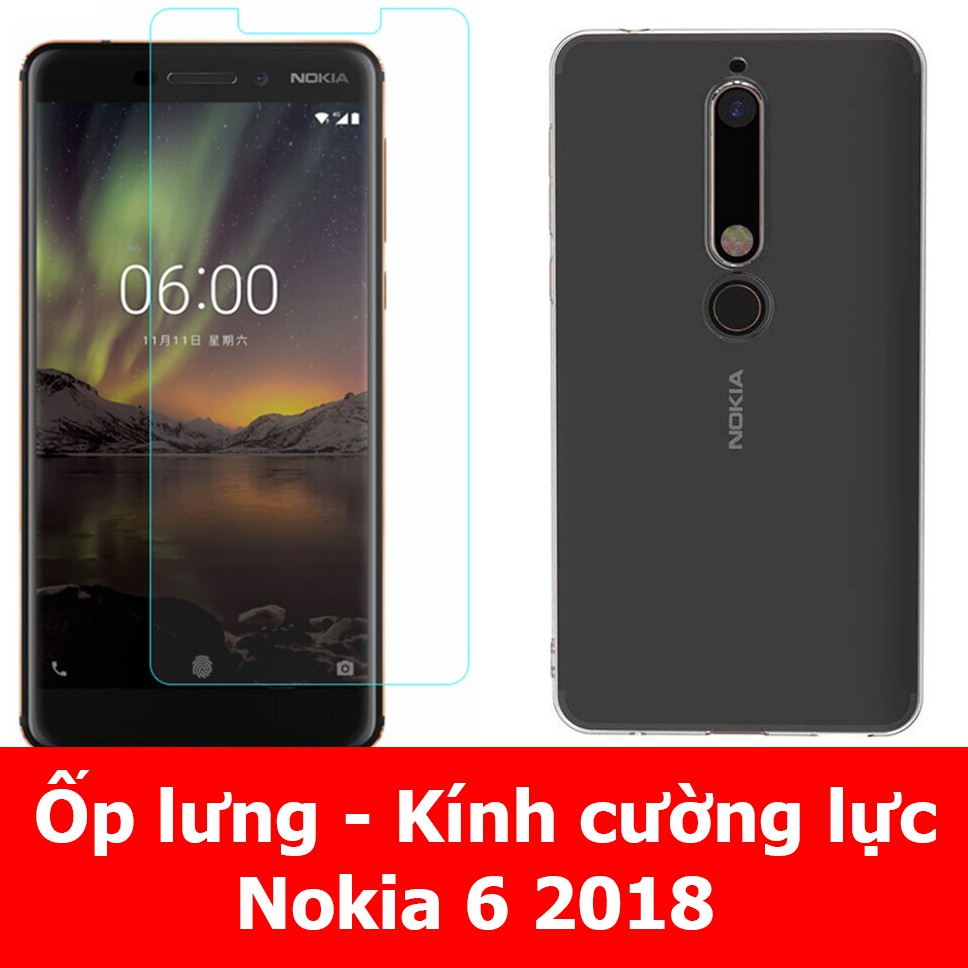 Bộ ốp lưng và kính cường lực Trong Suốt Nokia 6.1 Nokia 6 2018