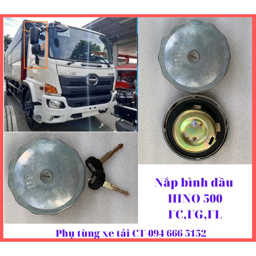 Nắp bình dầu Nhôm Hino 500 và 300