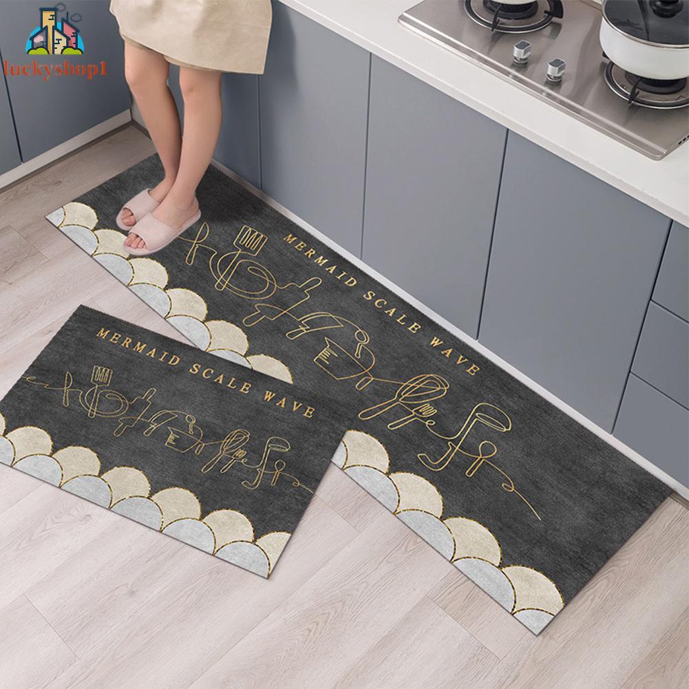 Non-Slip Kitchen Door Carpet Anti-Oil Floor Rug Waterproof Mat Pad Bathroom Home