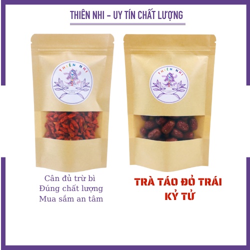 Combo táo đỏ trái kỷ tử/kỉ tử hàng đẹp loại 1 Thiên Nhi tăng cường thị lực làm đẹp da