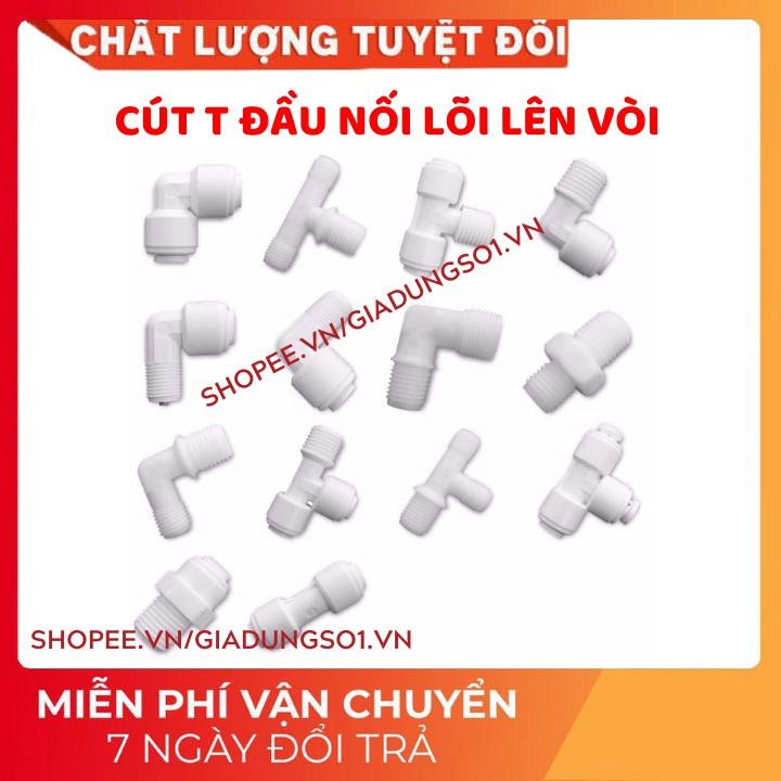 [Bán Chạy] Cút T ba đầu bằng dùng để chia nước máy RO vào tủ lạnh Side by Side | Cút T phi 6mm