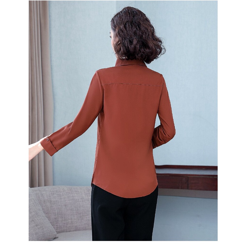 Áo Sơ Mi SixSisters Voan Tay Dài Thiết Kế Trẻ Trung Hợp Thời Trang Cho Nữ