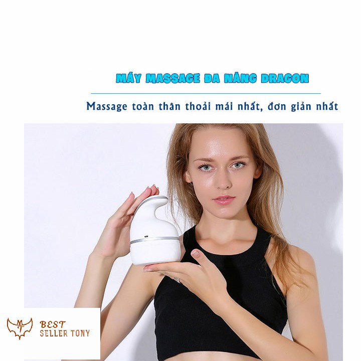 Máy massage cầm tay 4 đầu xoay Dragon White cao cấp - Best Seller Tony