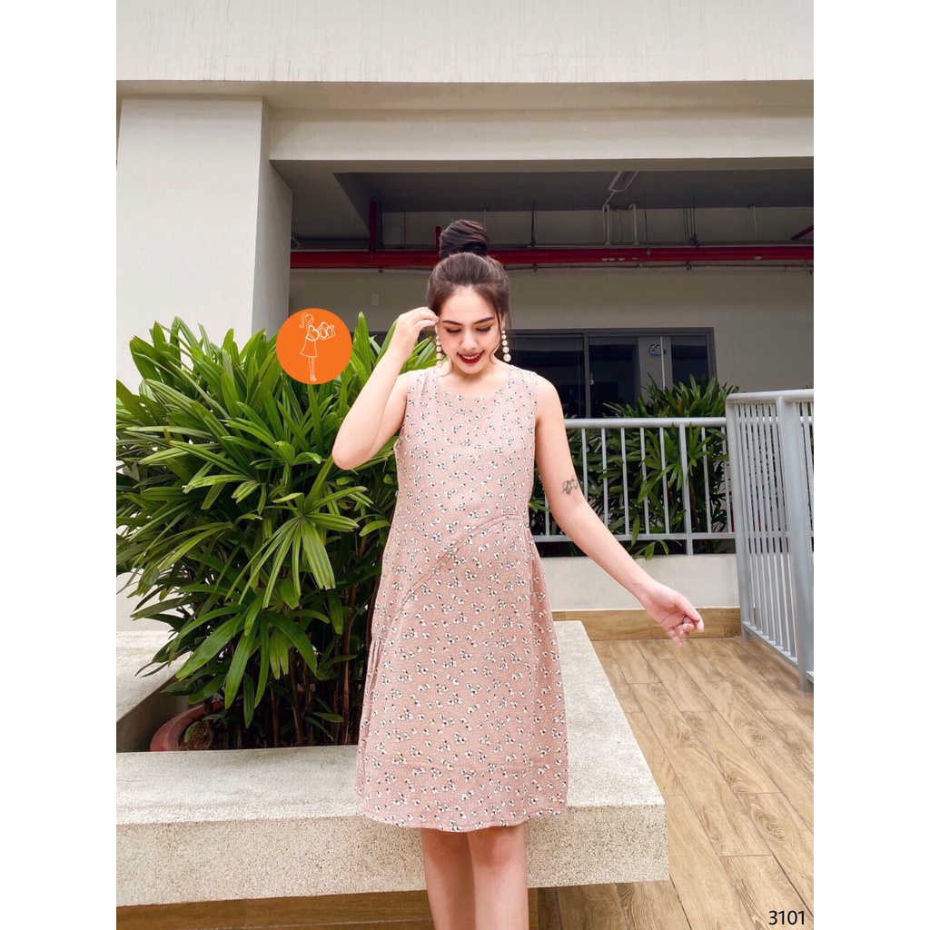 [SIZE 40-65KG] Đầm bầu sát nách vải voan mềm mát dễ thương có size 65kg cao cấp thoáng mát mùa hè không nhăn dài tới gối