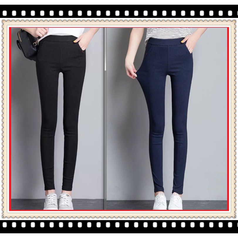 Quần legging giả quần jean( 4 túi) đen,xanh