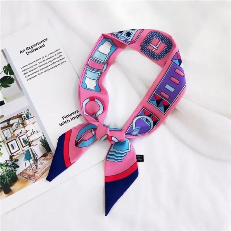 Khăn quấn túi xách in hoa văn lạ đa năng