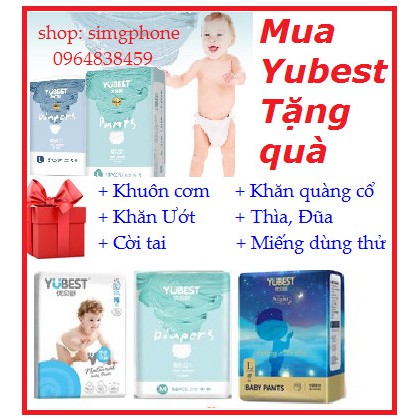 (Tặng quà) Bỉm Yubest Natural/ Angel/ Gold / Night dán/quần M108/L96/l78Xl84/XL72/XXl72