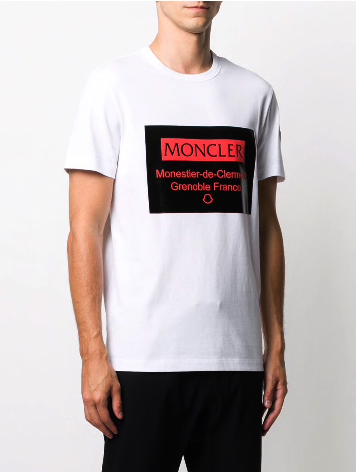 M0nc1er 2020 short-sleeved men's T-shirt with oversized logo, round neck, not fading