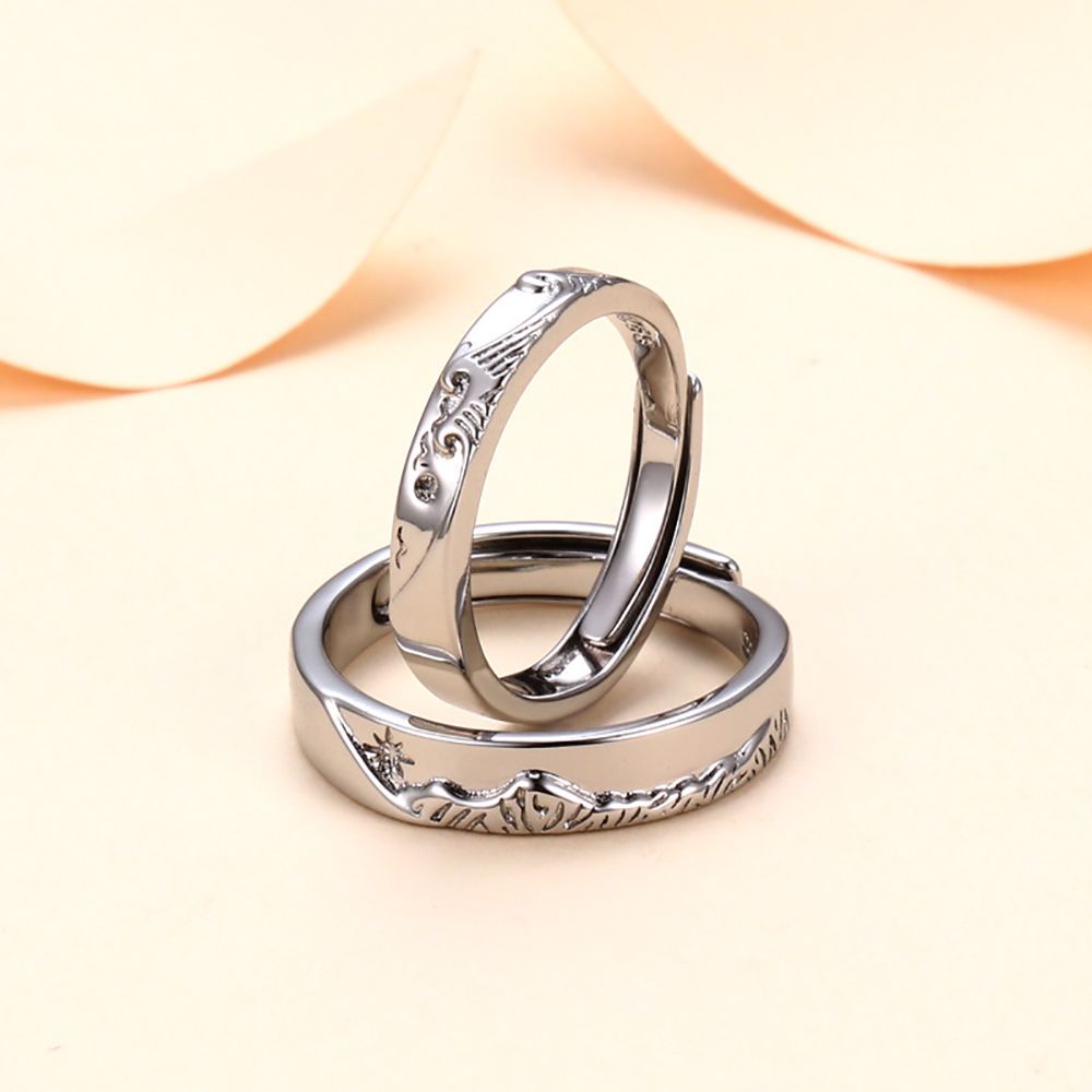 Nhẫn Cặp Đôi Dạng Mở Điều Chỉnh Được Phong Cách Hàn Quốc Lãng Mạn Thời Trang Cho Nam Và Nữ