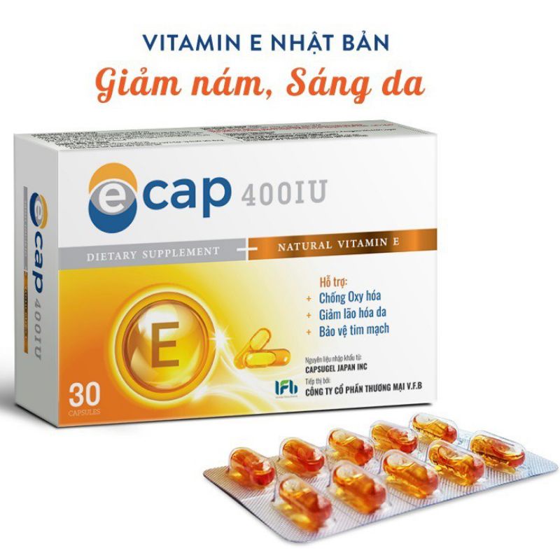 ecap 400IU : vitamin e tự nhiên. nguyên liệu nhập khẩu từ Nhật Bản.