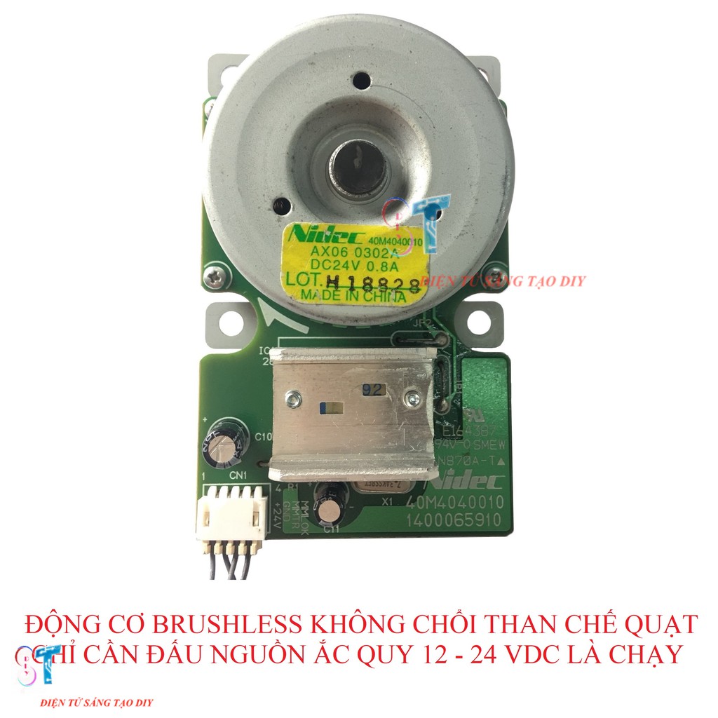 Motor bldc brushless 12-24v trục 8mm (0.8a) chạy cánh 30cm