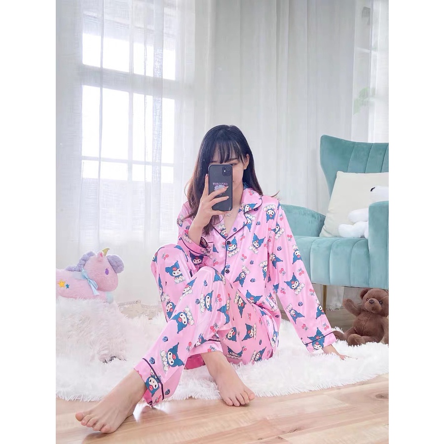 [size đại ] Bộ bầu Pyjama bigsize đến 90kg dài tay chất kate lụa kéo khóa cho bé ti