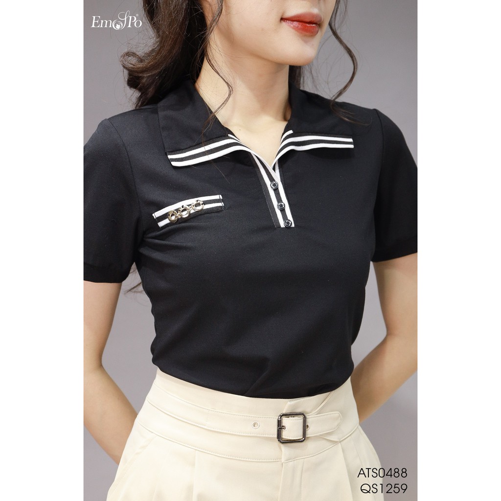 Quần sooc cạp cao, đai liền, túi chéo Emspo QS1259