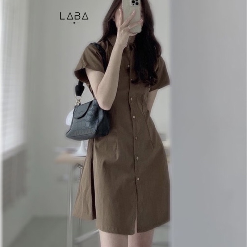 Váy Sơ mi Chất Kaki Chun Sau 3 Màu Basic