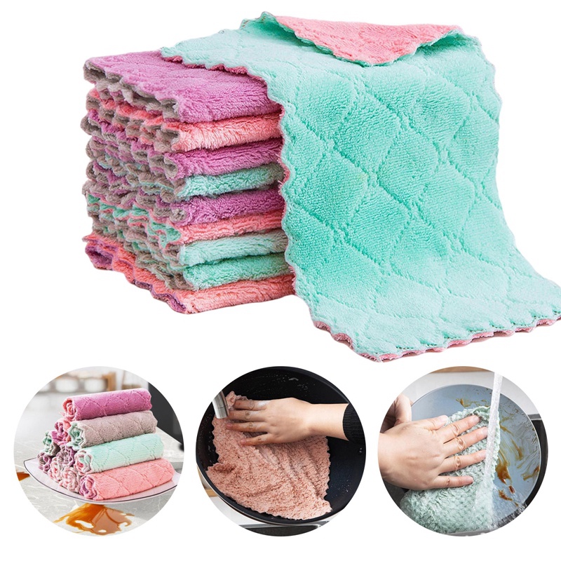 Set 10 Khăn Lau Chén Dĩa Đa Dụng Cho Nhà Bếp