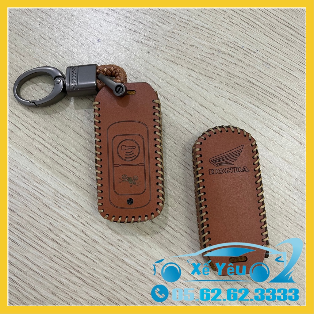 BAO DA chìa khóa Smartkey Honda - kèm móc khóa hợp kim, da bò thật, đẹp và thời trang.